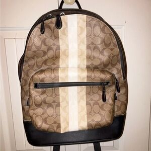 Coach Signature Stripe Backpack